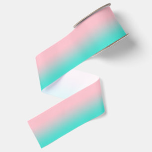 Ruban Gros-grain Rose et ombre turquoise