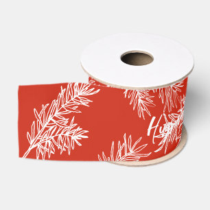 Ruban Gros-grain Rouge Blanc moderne élégant Noël botanique