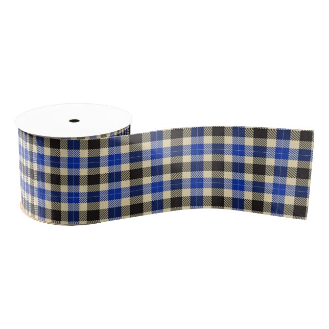 Ruban Gros-grain Ruban bleu marine et ruban noir tartan (Bobine)