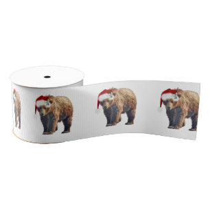 Ruban Gros-grain Ruban de l'ours grizzli de Noël Grosgrain de 3 po