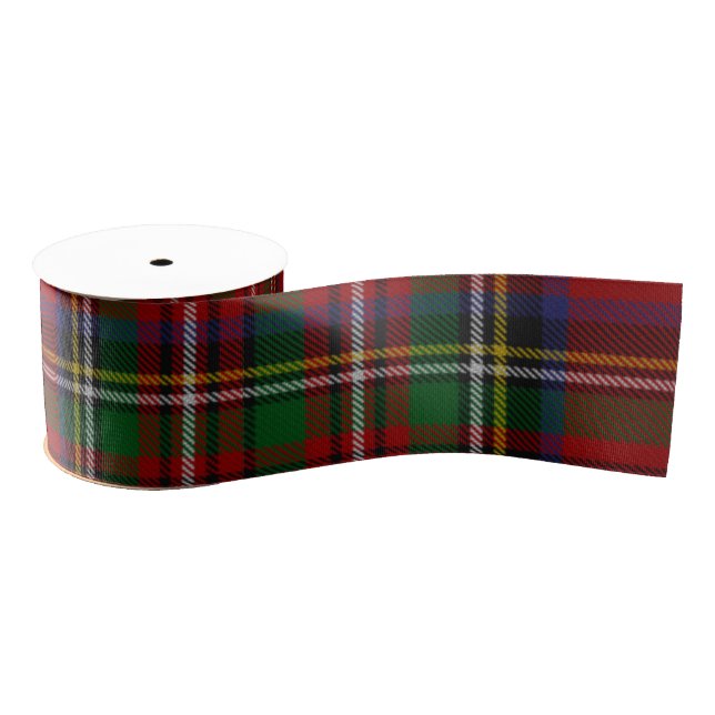 Ruban Gros-grain Ruban de Noël Tartan Rouge Zazzle Bows & Ribbons (Bobine)
