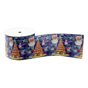 Ruban Gros-grain Ruban décoratif de Noël, Père Noël