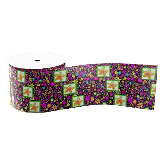 Ruban Gros-grain ruban décoratif floral (Bobine)