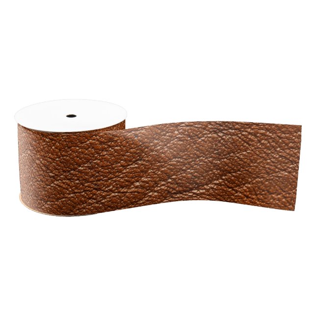 Ruban Gros-grain Ruban en cuir Brown de texture (Bobine)