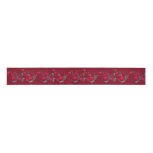 Ruban floral de Wassail rouge profond