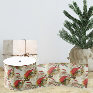Ruban Gros-grain Ruban Noël vintage du Père Noël   Ruban cadeau