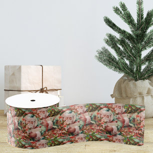Ruban Gros-grain Ruban Noël vintage du Père Noël Ruban cadeau