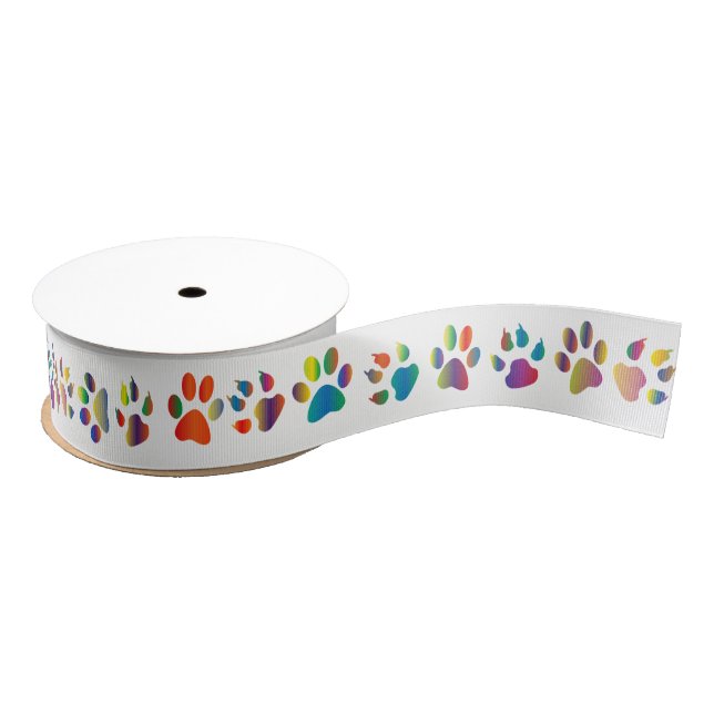 Ruban Gros-grain Ruban Rainbow Paws (Bobine)