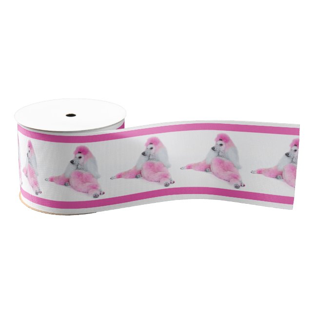 Ruban Gros-grain Ruban rose de caniche (Bobine)
