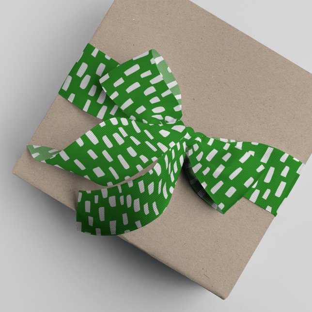 Ruban Gros-grain Ruban vert brillant pour broyage à grains de grais (Bright green dashing dots ribbon.)