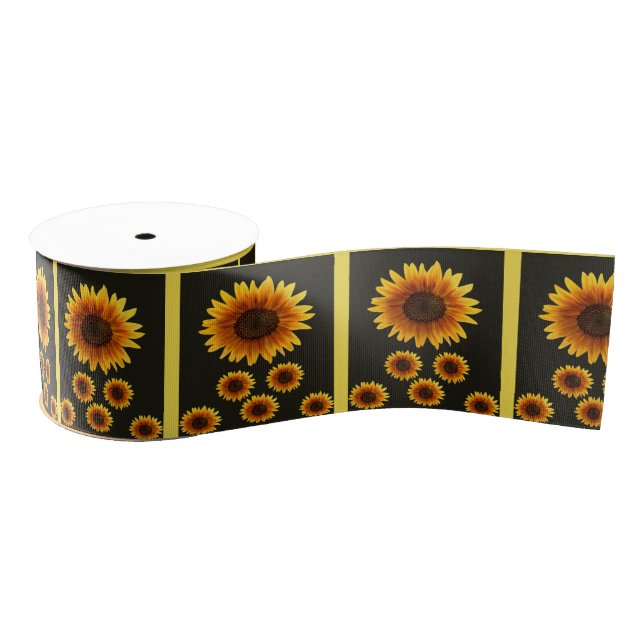 Ruban Gros-grain rubans décoratifs tournesols (Bobine)
