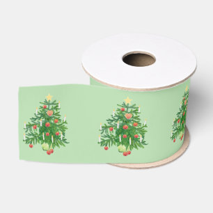Ruban Gros-grain Sapin de Noël vintage avec un cookie en forme d'ét