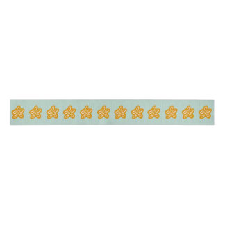Ruban Gros-grain Seafoam Green Princess Golden Flowers Birthday