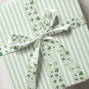 Ruban Gros-grain Shamrocks verts monographiés par sexe