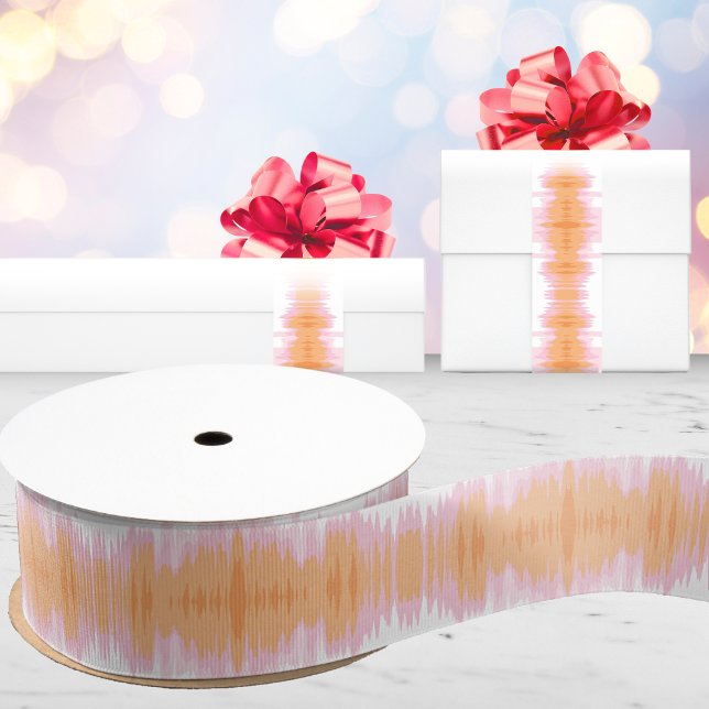 Ruban Gros-grain Shimmer Ikat en rose et orange (Créateur téléchargé)