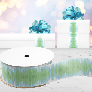 Ruban Gros-grain Shimmer Ikat en vert et aquarelle