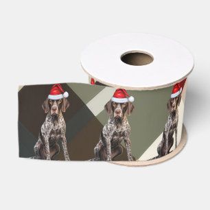 Ruban Gros-grain Shorthair Pointer Holiday Plaid Chien mignon Noël
