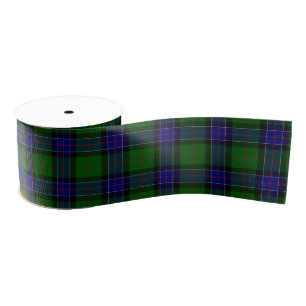 Ruban Gros-grain Sinclair tartan bleu vert plaid