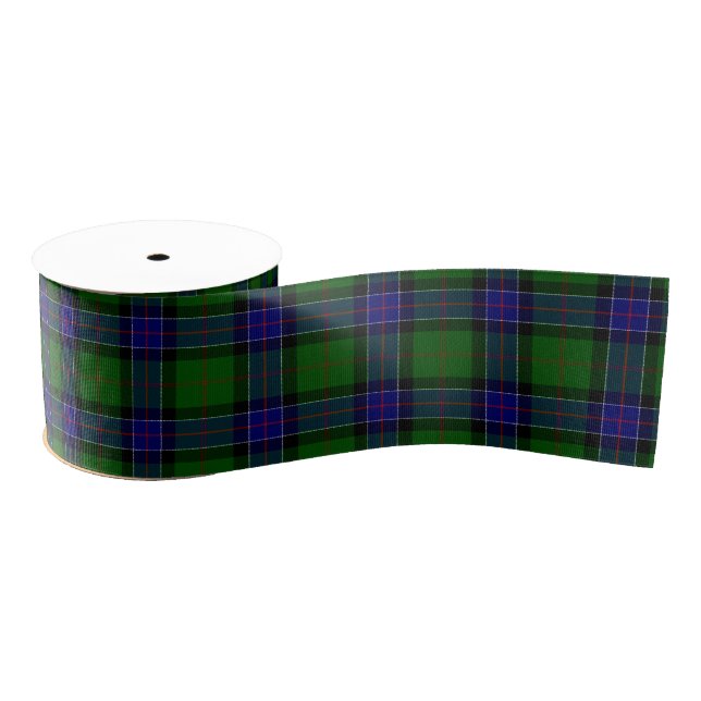 Ruban Gros-grain Sinclair tartan bleu vert plaid (Bobine)