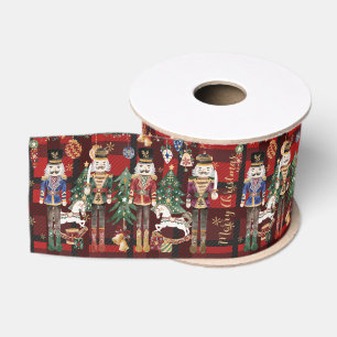 Ruban Gros-grain Soldats Casse-Noisette Vintage Festifs Carreaux Ro