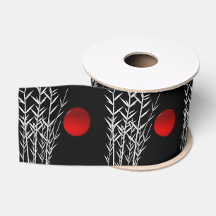 Ruban Gros-grain Soleil rouge noir blanc zen