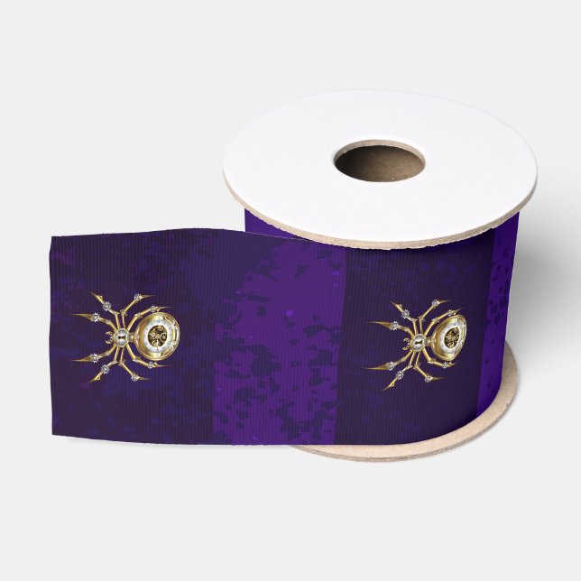 Ruban Gros-grain Spider Steampunk sur Arrière - plan pourpre (Bobine)