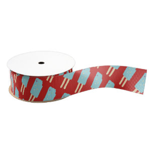 Ruban Gros-grain Sprinkles de glaçon amusant rouge fête