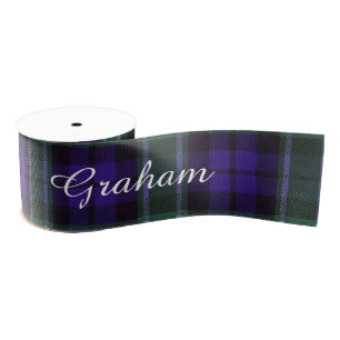 Ruban Gros-grain Tartan d'écossais de plaid de clan de Graham