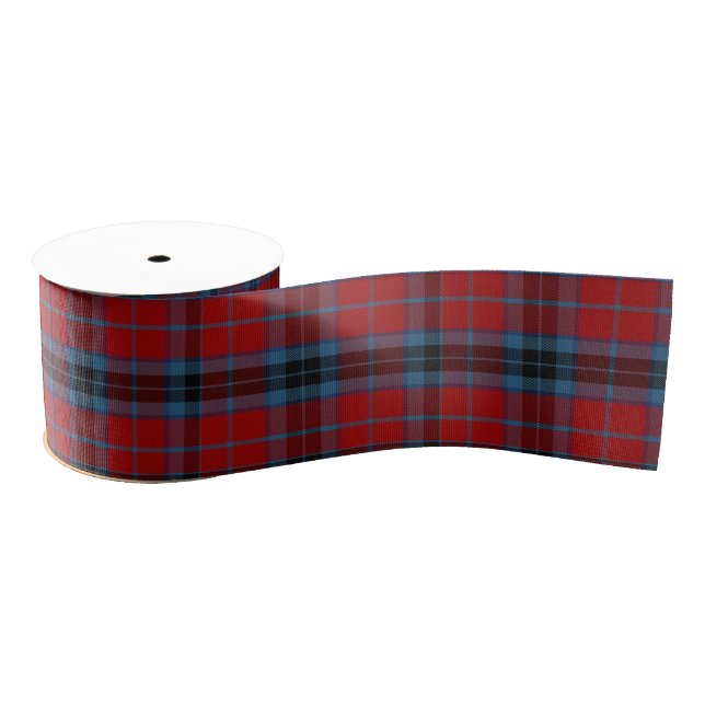 Ruban Gros-grain Tartan MacTavish rouge et bleu plaid (Bobine)