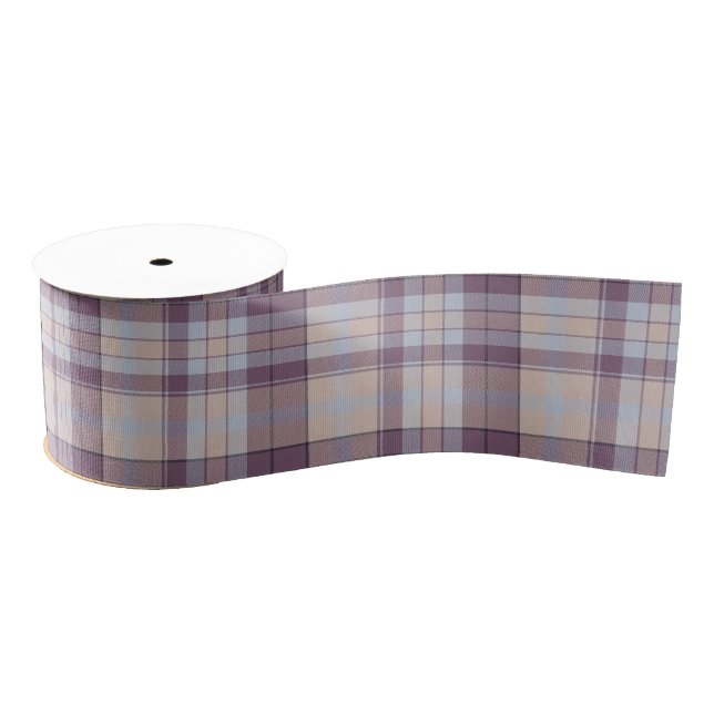 Ruban Gros-grain Tartan pourpre (Bobine)