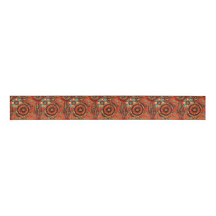 Ruban Gros-grain Teal tribal "Echos complexes" Arural Grosgrain Ri
