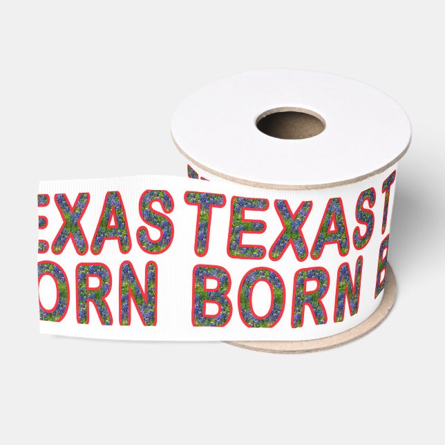 Ruban Gros-grain Texas Born Bluebonnet (Bobine)