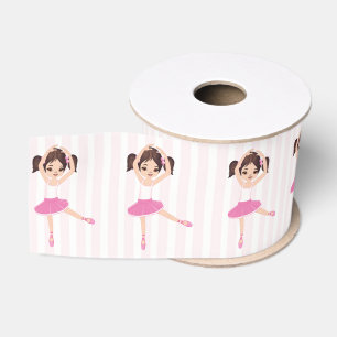 Ruban Gros-grain Thème de fête d'anniversaire Ballerine rose