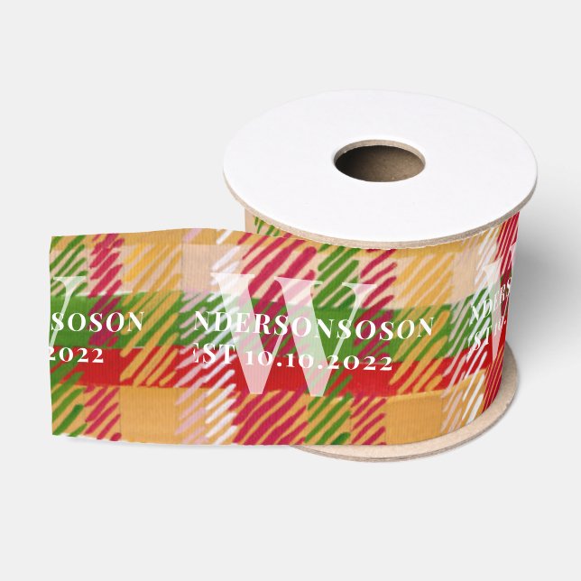 Ruban Gros-grain Thème d'événement PACKAGE Monogramme personnalisé  (Bobine)