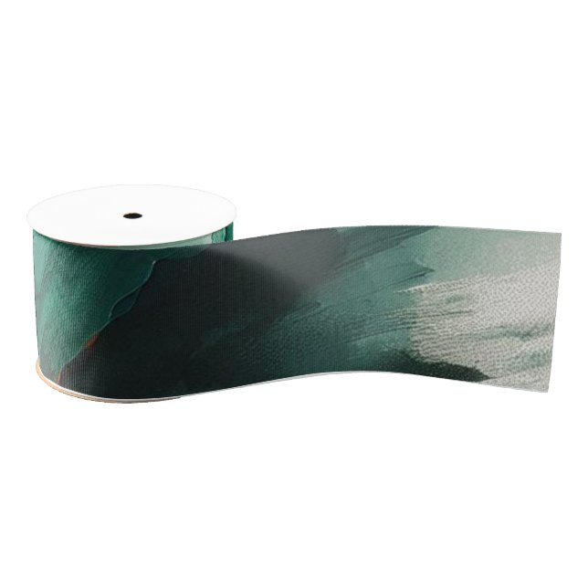 Ruban Gros-grain Tourbillons Vert Emeraude (Bobine)