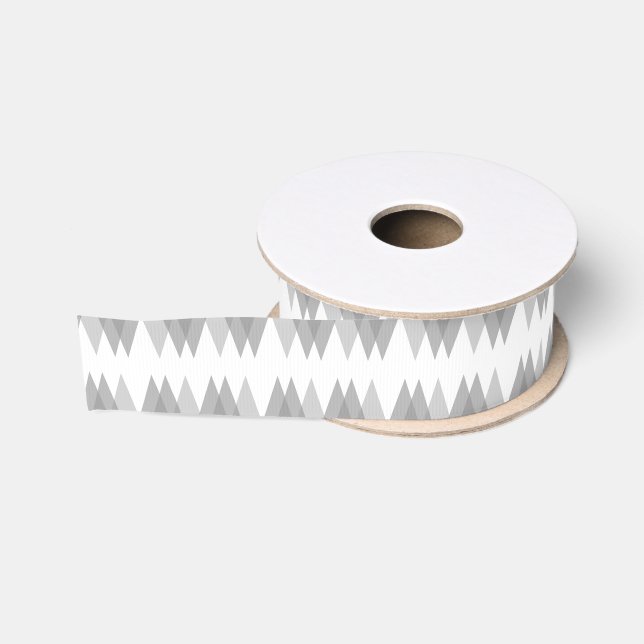 Ruban Gros-grain Triangles gris (Bobine)