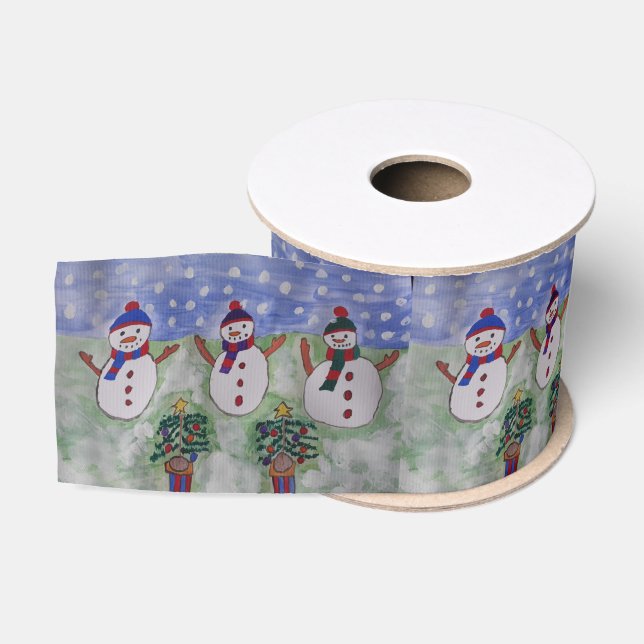 Ruban Gros-grain Trois motoneiges de Noël (Bobine)