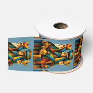 Ruban Gros-grain Trois Sages Hommes Art de Nativité Abstrait 