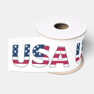 Ruban Gros-grain USA patriotique sur rayures et étoiles du drapeau