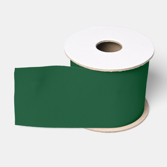 Ruban Gros-grain Vert forêt festif Noël couleur unie  (Bobine)