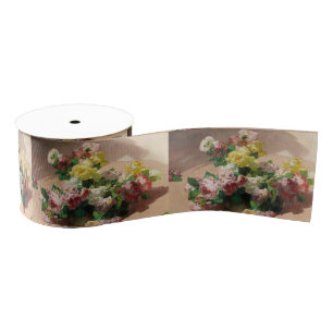 Ruban Gros-grain Vintage Georges Jeannin Roses