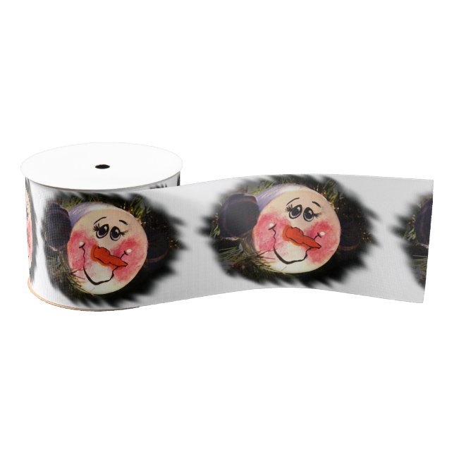 Ruban Gros-grain Visage de motoneige mignon (Bobine)