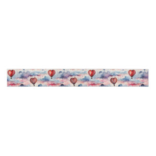 Ruban Gros-grain Watercolor Hearts Hot Air Balloon
