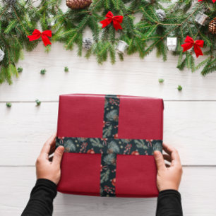 Ruban Gros-grain Winter Botanicals Coquette Bow Noël