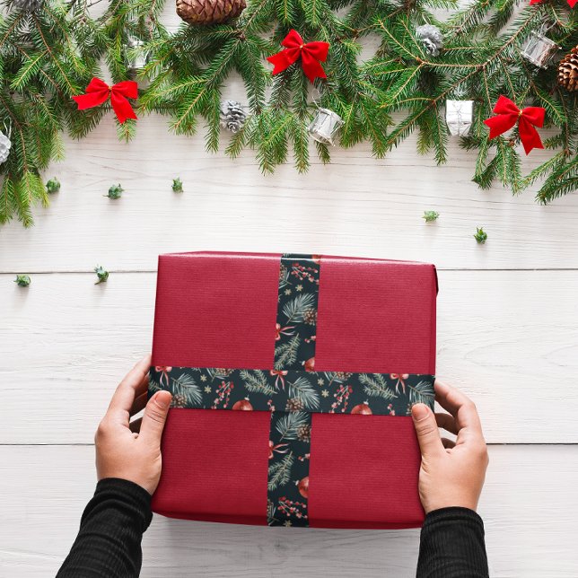 Ruban Gros-grain Winter Botanicals Coquette Bow | Noël (Créateur téléchargé)