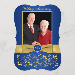 RUBAN IMPRIMÉ Forme Fantaisie Invitation 65e Anniv