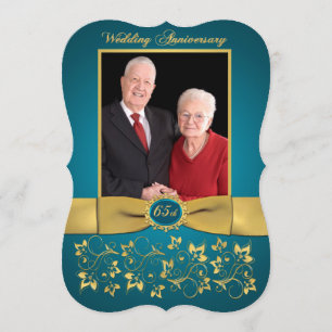 RUBAN IMPRIMÉ Forme Fantaisie Invitation 65e Anniv