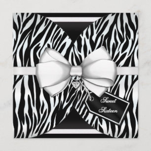 Ruban noir blanc Invitation Zèbre et bow bijoux