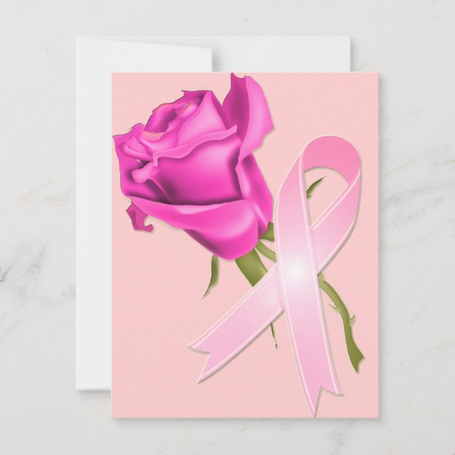 Ruban rose avec Rose *Sensibilisation au cancer du (Devant)