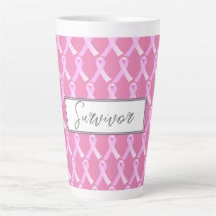 Ruban rose Cancer du sein Survivant Latte Mug